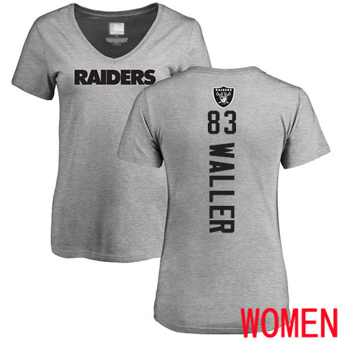 Oakland Raiders Ash Women Darren Waller Backer NFL Football #83 T Shirt